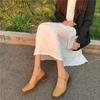 Square Toe Mary Janes Pumps Shoes Women Med Heel Buckle Sandals Summer Spring Leather Heels Shoes