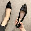 Fashion Super Large Size 44 45 46 Women's Shoes Pointed Flat  Shoe Women's Spring and Autumn New Light Black Versatile Large Work Shoes