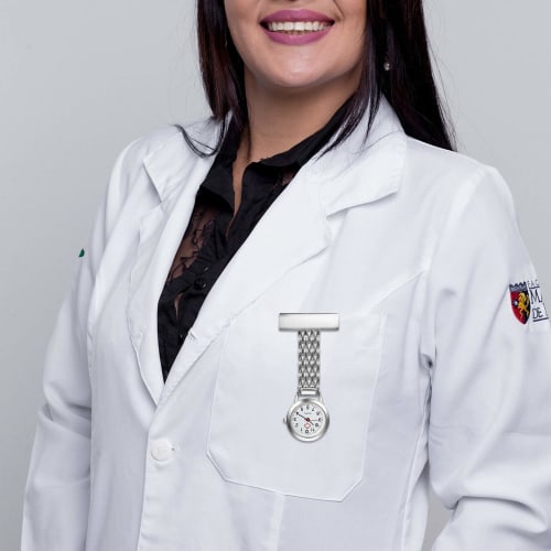 Lancardo Pocket Watch, Nurse Watch, Pin-Mounted, Easy-to-Read, Inverted Dial, Cute Design, Perfect for Nurses and Caregivers, Unisex, Preset, Birthday