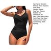 Women Monokini Deep V-Neck Sleeveless Slim Fit One-piece Bikini Solid Color Mesh Splicing