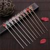 Chinese Style Vintage Hair Chopsticks Hairpins Women Elegant Hair Stick Korean Metal Glaze Woman Hair Clip Accessories Jewelry