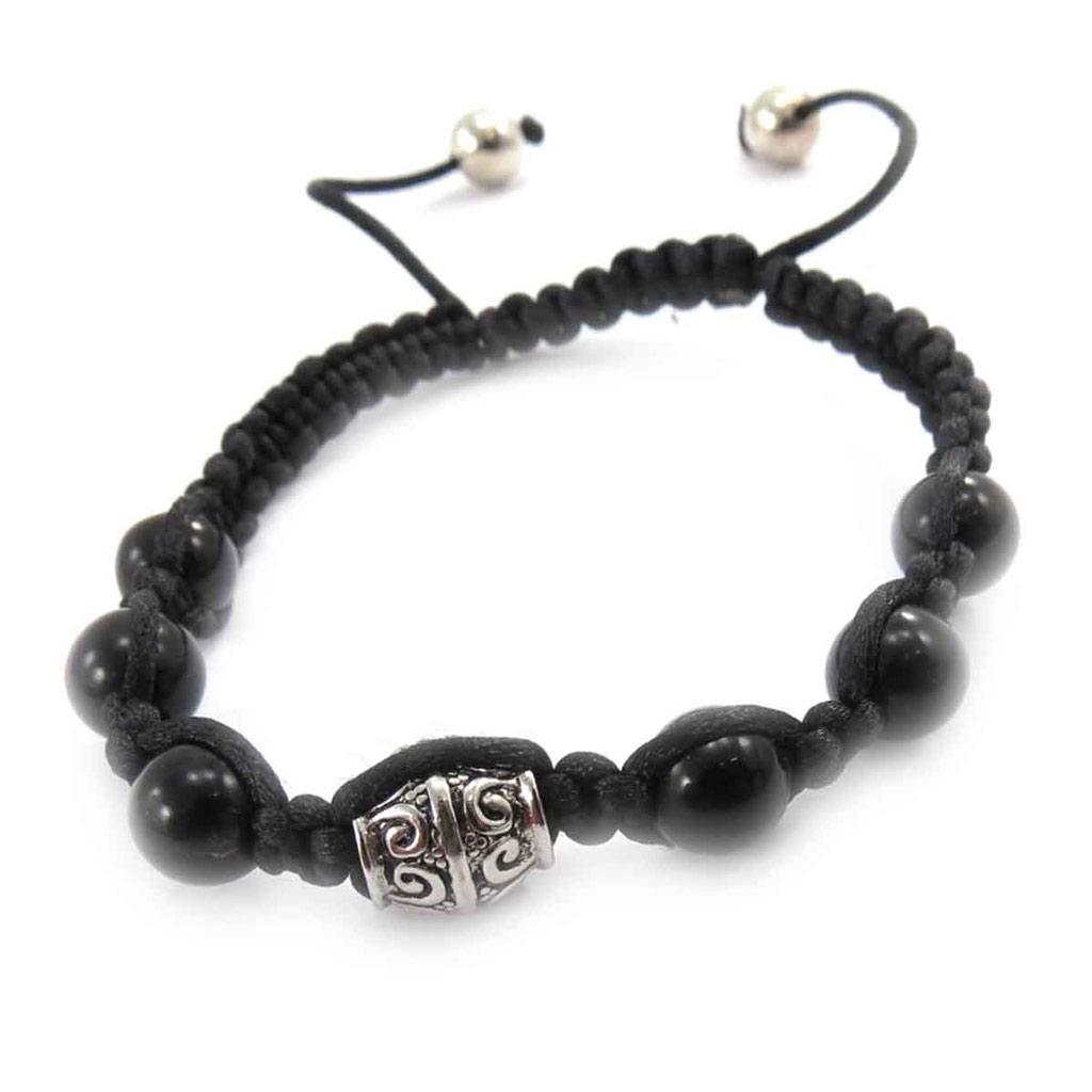 Les Trésors De Lily [J8534] - Black 'Shambhala' Ethnic Bracelet