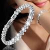 Elegant European & American Roman Zircon Crystal Bracelet with Ring - Luxurious Fashion Jewelry with Inlaid Diamonds for Women