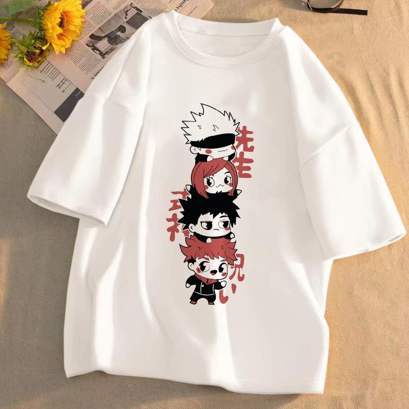 Japanese Manga Gojo Satoru T Shirt Women Tops Jujutsu Kaisen Anime T-shirt Unisex Harajuku Kawaii Short Sleeve Tee Summer Top