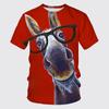 Summer 3D Animal Donkey Graphic T Shirts Men Fashion Casual Personality Printed Hip Hop Street Style Round Neck Short Sleeve
