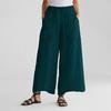 DX~~ Cotton Linen Wide-leg Pants, Mid-rise Casual Pants, Large Pocket Trousers