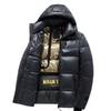 Unisex Black and Gold Hooded Cotton Winter Coat - Thick, Warm, Large Size for Adults