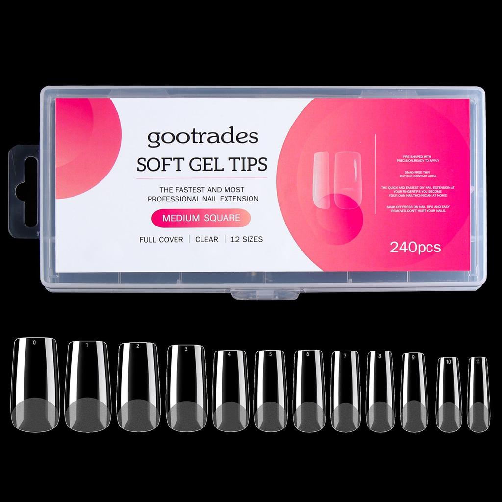 Shape Gel Nail Tips Soft Gel Full Cover Nail Tips Soft Gel Nail Extension