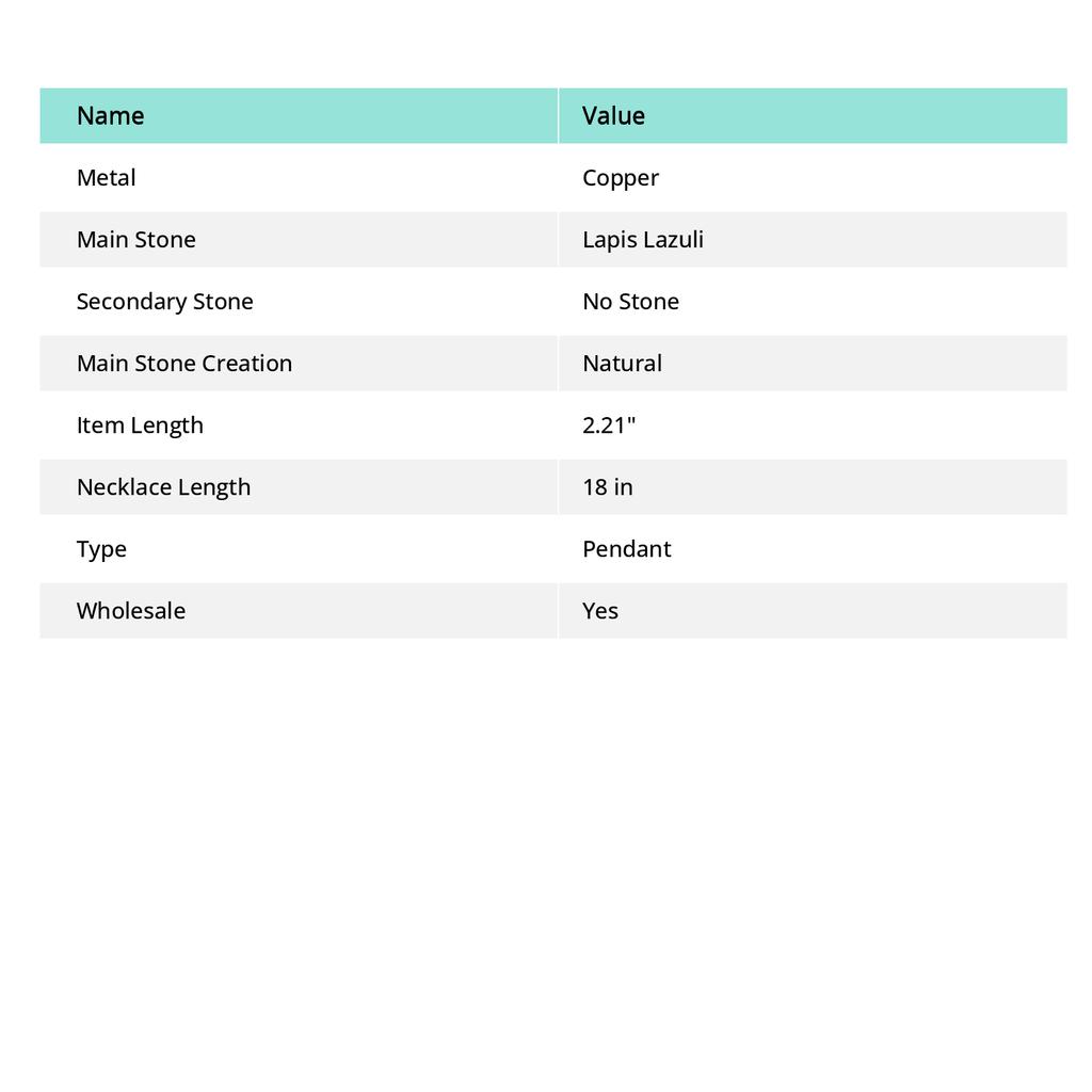 Lapis Lazuli Handmade Copper Wire Wrap Jewelry Pendant 2.21" l9D14