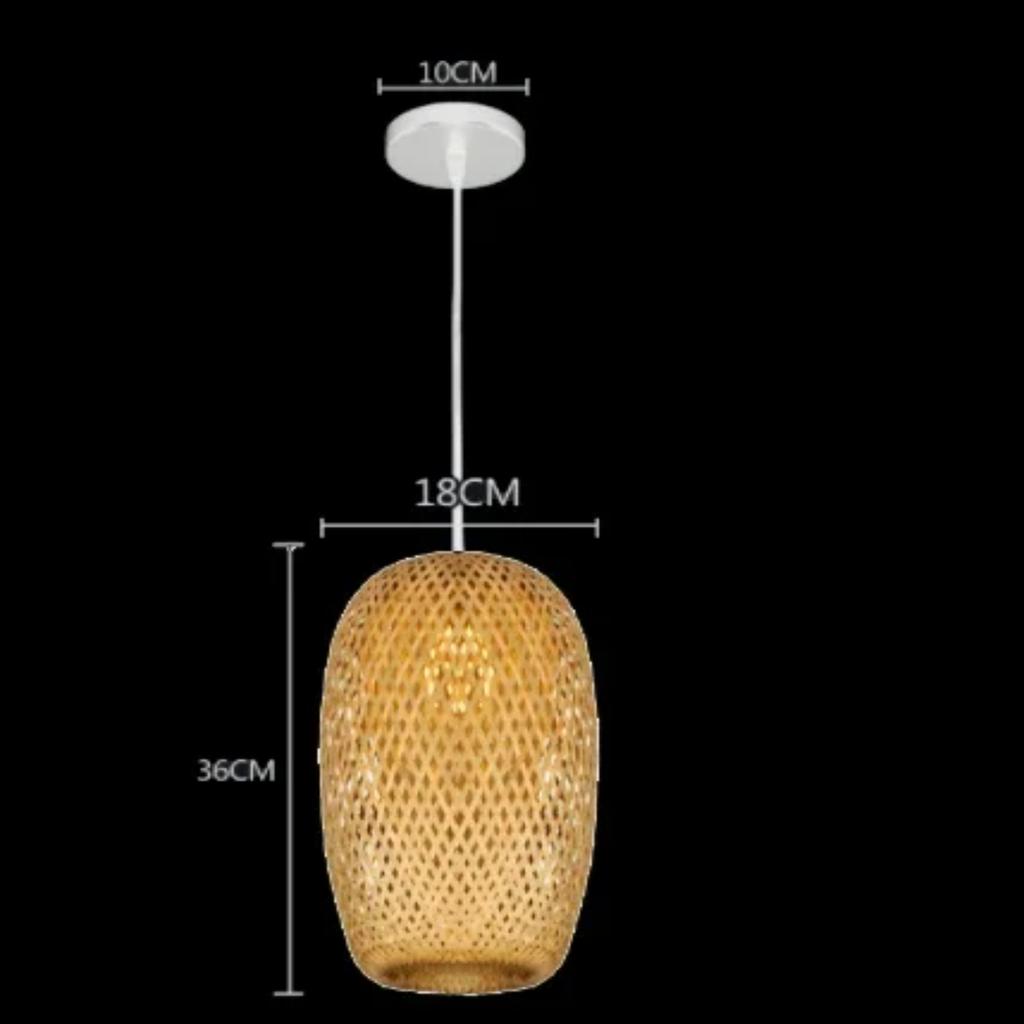 New Bamboo Lamp Shade - Natural Hand-Woven Rattan Chandelier Bamboo  Lighting Fixtures Hanging Light