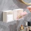 Plastic Wall Mounted Storage Boxes Dustproof Bathroom Organizer for Cotton Swabs Makeup Adhesive Household Jewelry Holder Box