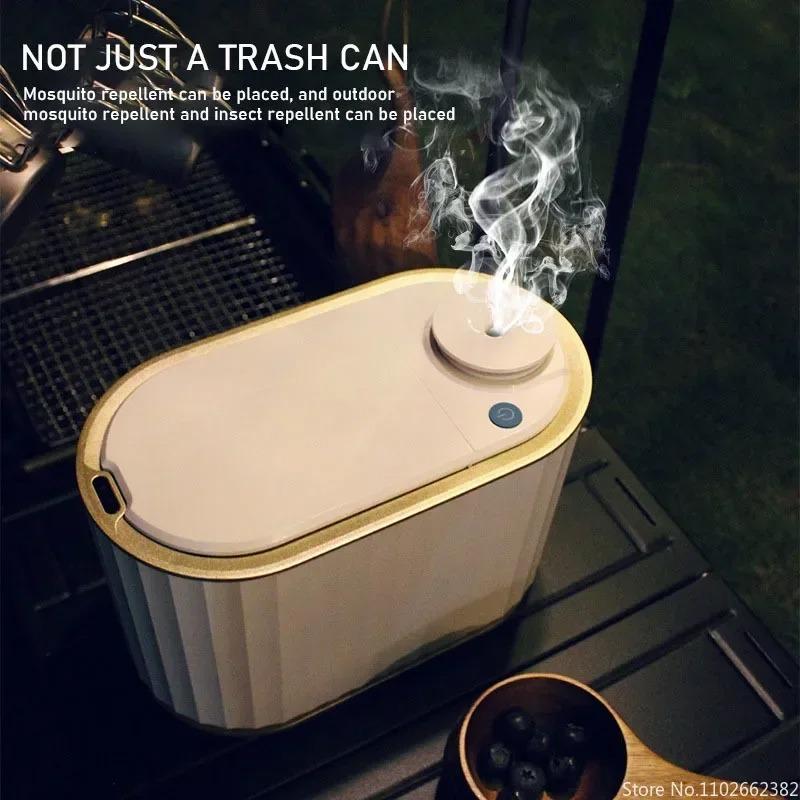 4L Aromatherapy Trash Can Bathroom Desktop Wastebasket Outdoor Mini Smart Trash Can Home Electronic Garbage Bin Sensor Wastebin