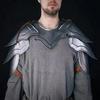 Pair Of Steel Pauldrons And Gorget Shoulder Armor Warrior Cosplay Pauldrons Set With Steel For LARP And Reenactment