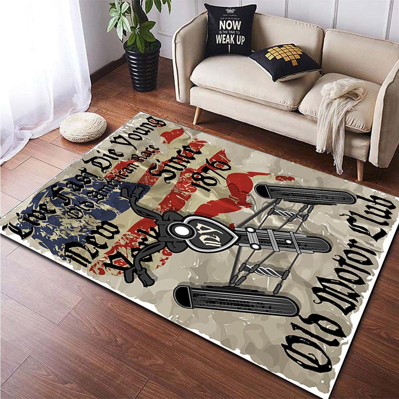 Vintage Decorative Carpet Motorcycle Pad Non Slip Home Decor Kitchen Mats Floor Carpets Living Room Washroom Floor Mat Area Rug