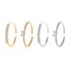 2/4Pcs Finger Ring Heart Shining Cubic Zirconia Inlaid Opening Adjustable Finger Band Jewelry Accessory