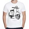Vintage Men Classic Short Sleeve Scooter Italy Minimalist Art Print T-Shirt Hip Hop Streetwear Boy Old School Tops Tees