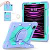 For Apple iPad Air (2020)/ iPad Air 4, 360° Rotating Grip Heavy Duty Protection Stand TPU+PC 3in1 Anti-knock Shockproof Tablets PC Case
