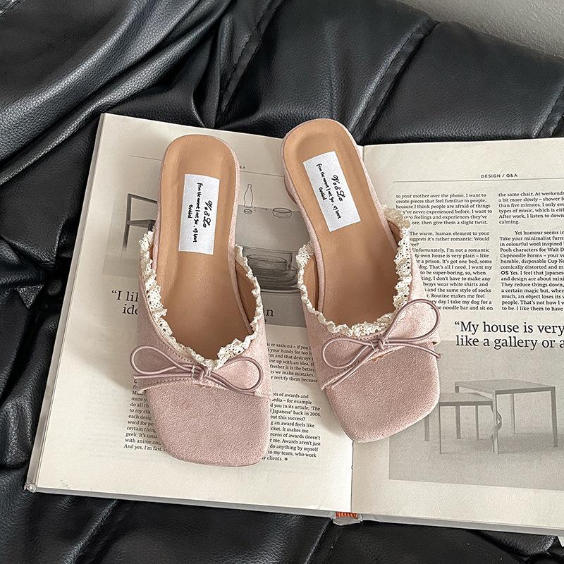 French beautiful cool slippers women's 2025 summer wear fashion temperament versatile high-heeled women's shoes great-looking slippers