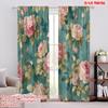 2pcs,2D Plane Printing Popular Curtain Panels Floral Elegance(1) 100% Polyester (without Rod) Room Decor for Living Room,