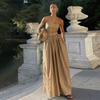 Women Elegant Cotton Camisole Top Casual Skirt Suit Spring and Summer Fashion Solid Color Sexy Wrapped Vest Long Skirt Set