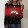 2025 Autumn & Winter Women's New Casual Crew Neck Long Sleeve Top 3D Christmas Pattern Ideal Halloween Christmas Gift