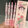 4pcs/set Retro Gel Pen Creative Design Butterfly Floral Stationery Gel Pen 0.5mm Black Ink Pen for Writing Student Supplies