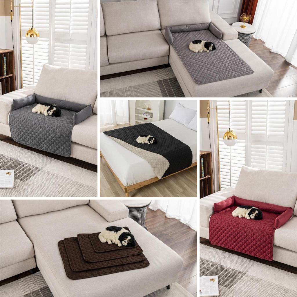 Water-Repellent Pet Sofa Cushion with Pillow, 4-Season Cat and Dog Bed