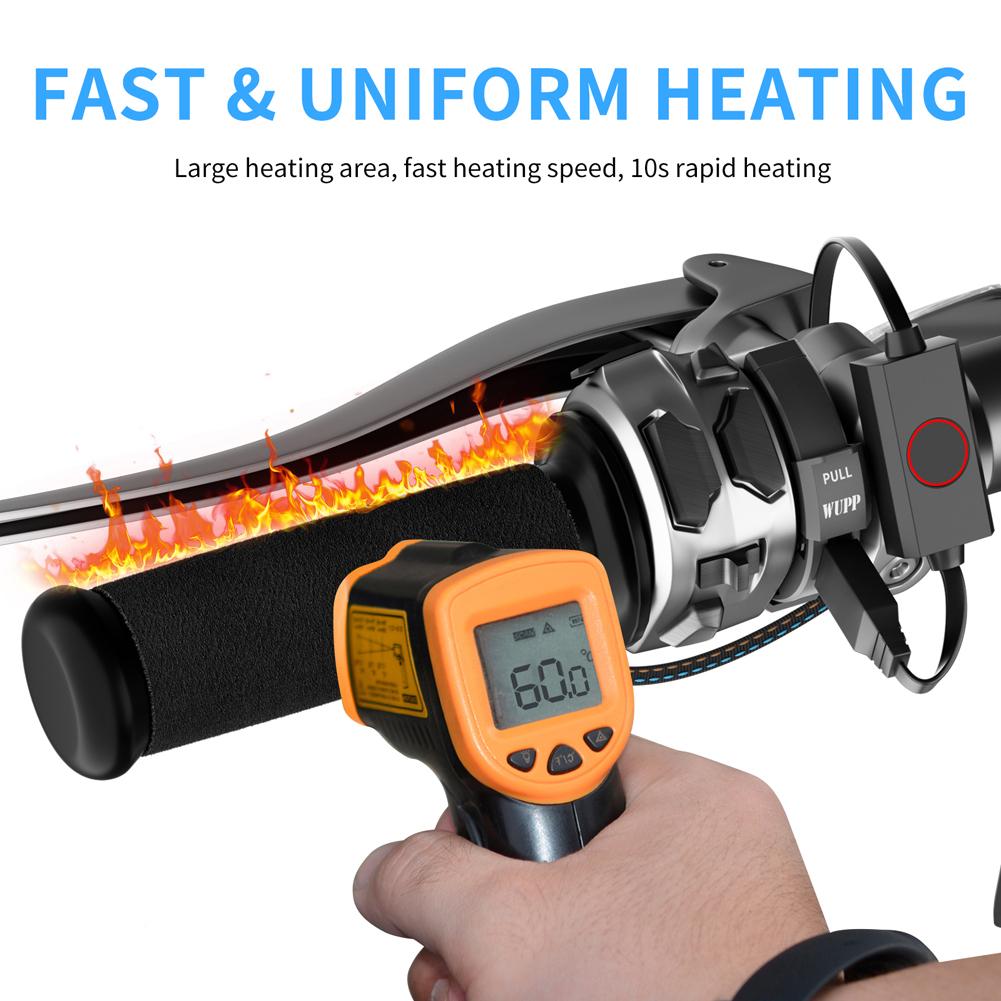 Motorcycle Hand Heated Grips Adjustable Universal 3 Gears Heated Motorbike Electric Molded Grips Scooter Moped Bar Hand Warmer