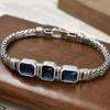 Silver Color Full Body Inlaid Zircon Pin Keel Bracelet Trendy Men's Simple Couple Versatile and Cool