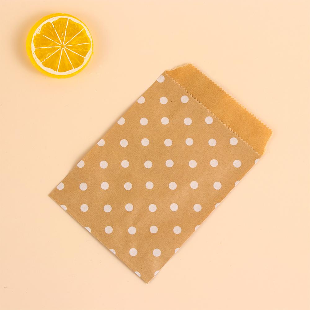 Wedding Baking Pastry Tool Wave Dot Kraft Paper Bag Candy Biscuit Bags Popcorn Bag Packing Pouch