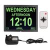 15in Digital Day Clock Large HD Display Remote Control 10 Languages Calendar Alarm with Date and