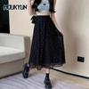 Polka Dot Chiffon Skirts Women Summer Elelgant Drape Beach Holiday Long Skirt Female Korean Fashion Fariy A-line Jupe