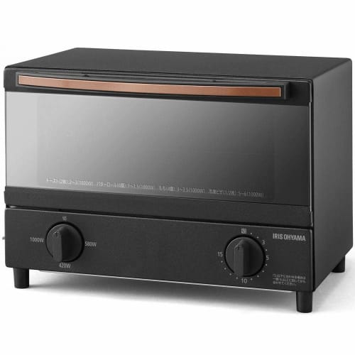 IRIS OHYAMA Steam Oven Toaster 2 Pieces Black BLSOT-011-B
