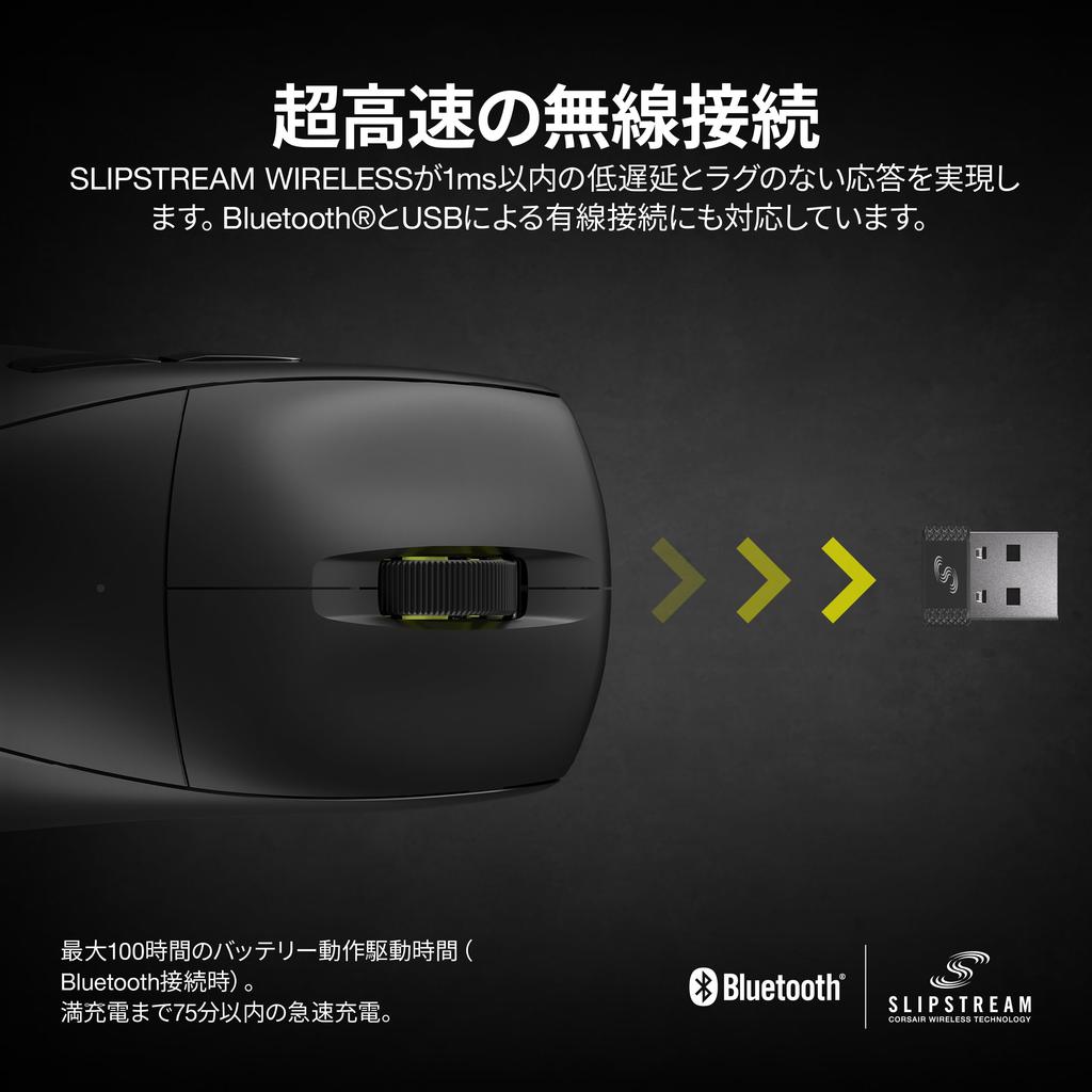 CORSAIR M75 AIR WIRELESS Ultra-Lightweight Wireless Gaming Mouse, the Company's Lightest Ever At 60g, WirelessUSBBluetooth Connectivity, iCUE