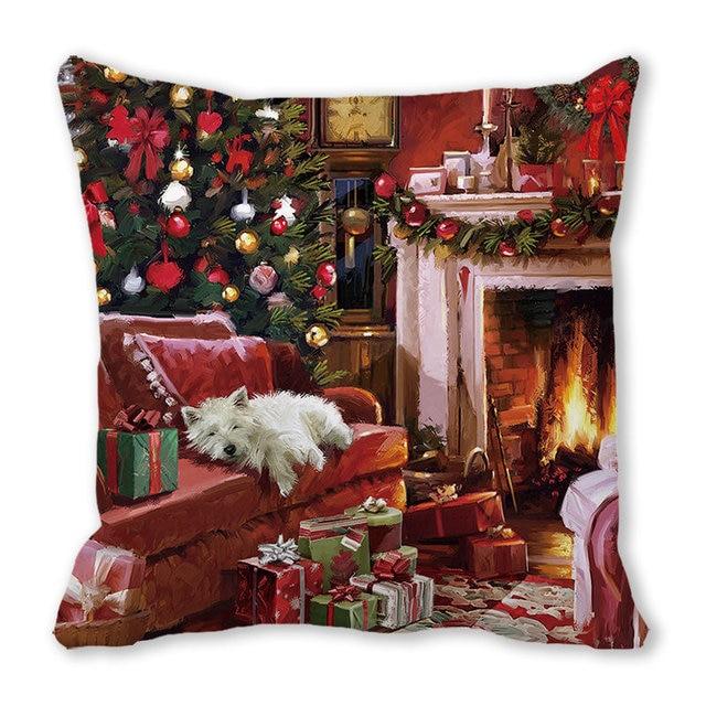 Christmas Ornament Navidad Noel Xmas Gifts Christmas Cushion Cover Merry Christmas Decorations for Home