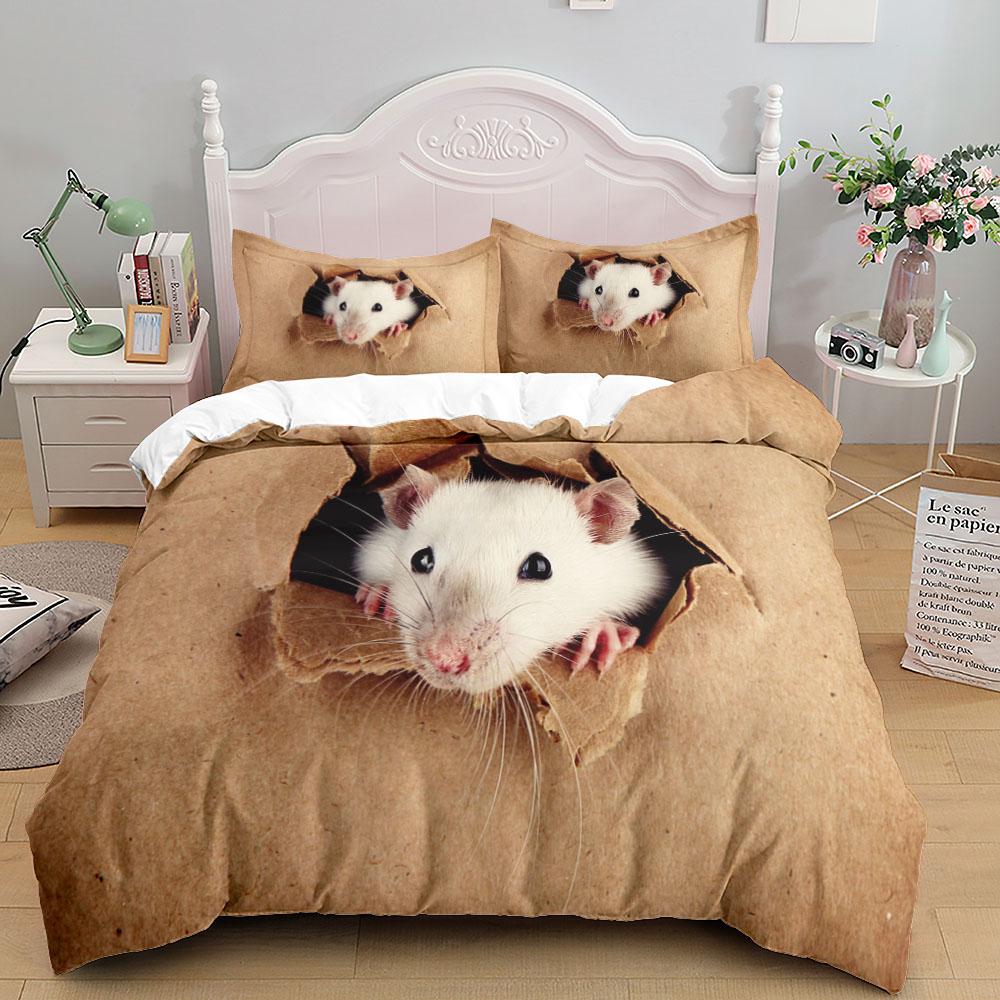 Lovely Rats Boys Duvet Cover Set UK Single Double Queen US Twin Full King Size Among Bed Linen Set