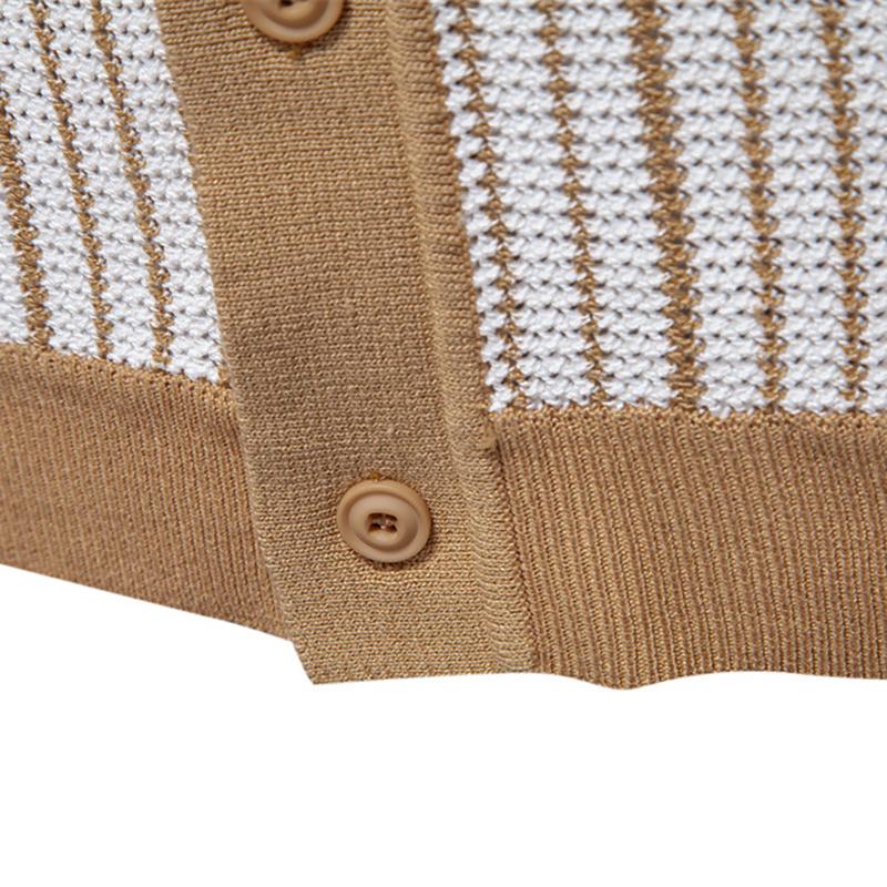 Gant 2025 Summer Embroidered New Men's Short Sleeve Knitted Polo Stripe Fashion Business Polo Shirt for Men