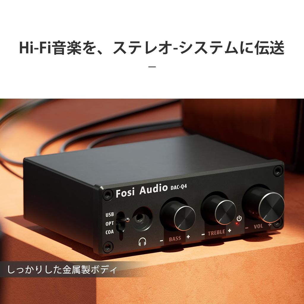 Fosi Audio Q4 DAC Headphone Amplifier Small Mini Stereo Optical Digital Compact Duck Headphone Amplifier 192KHz Input Compatible with Compatible with