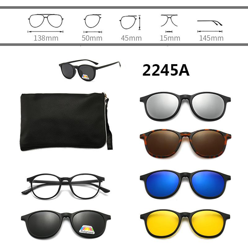 Clip On Sun Glasses Women Driving Eyewear 6 In 1 Polarized Hot Sale Clip High Quality Sunglasses Magnet Magnetic Unisex Travel Optical Accessories