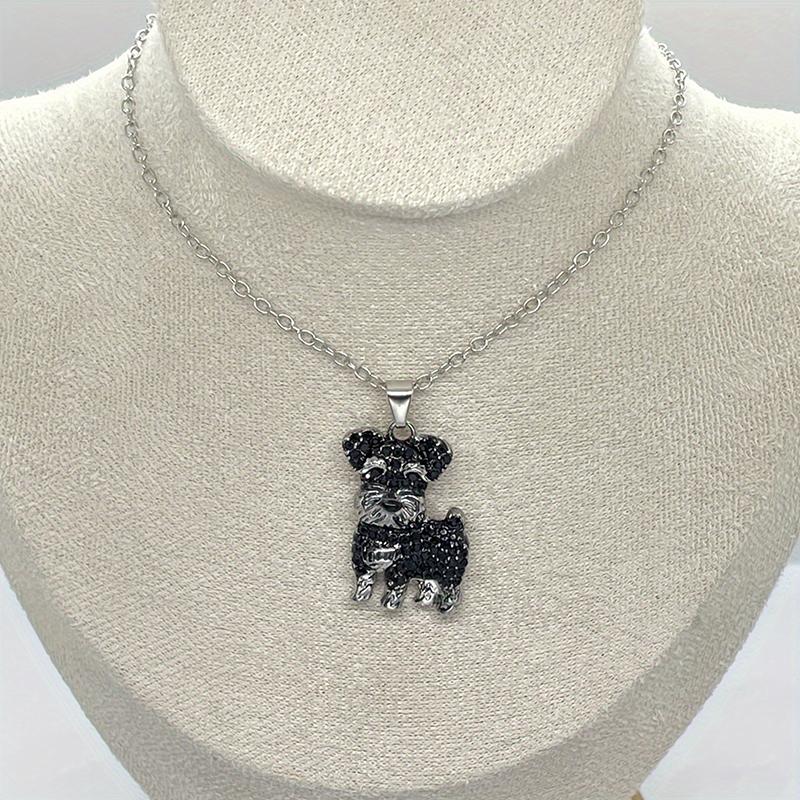 Exquisite And Cute Schnauzer Dog Pendant Necklace For Women Elegant Pet Puppy Jewelry Animal Accessories Dog Lovers Gift