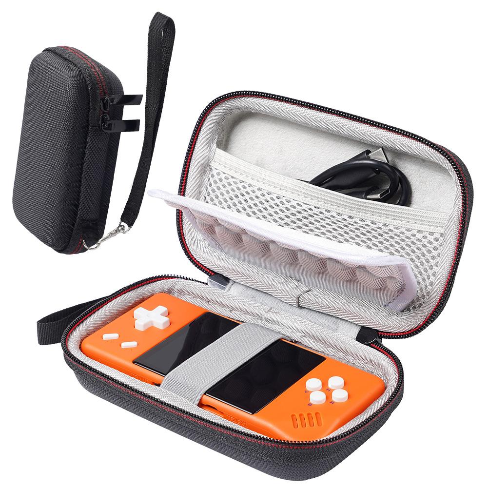 EVA Hard Carrying Case Shockproof Travel Carry Bag with Mesh Pocket & Hand Rope for Anbernic RG28XX Retro Handheld Game Console