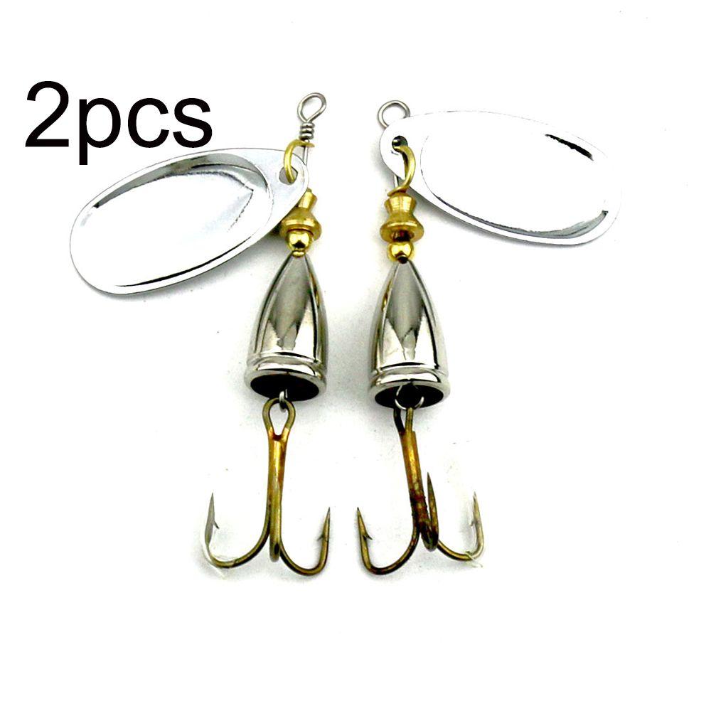 1/2/5pc Hot Sequins Durable Crank Bait Spoon Spinner Treble Hook Fishing Lure