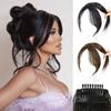 2PCS Synthetic Clip In Straight Wig With Bangs Extension Adjustable Natural Look Hairpiece For Women Daily Wear
