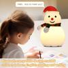 Snowman Tap Light Cute Christmas Lamp Rechargeable Silicone Touch Bedside Light Snowman Mood Lighting for Christmas Tree