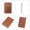 Card Holder Slim Small Wallet Faux Leather Solid Color Driver's License Credit Card Case Business Use