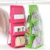 Double Side Transparent 6 Pocket Organizer Backpack Handbag Storage Bags Shoe Storage Bag Home Supplies Closet Rack Hangers