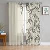 Abstract Floral With A Bamboo Tulle Sheer Curtains for Living Room the Room Bedroom Kitchen Decoration Voile Organza Curtains