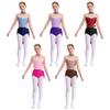 Kids Girls Ballet Gymnastics Dress Rhinestones Mesh Skirted Leotard Figure Ice Skating Jersey Lyrical Dance Performance Costume