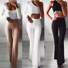 1Pcs Flared Pants Yoga Pants Ladies Solid Color High Waist Flared Wide Leg Pants