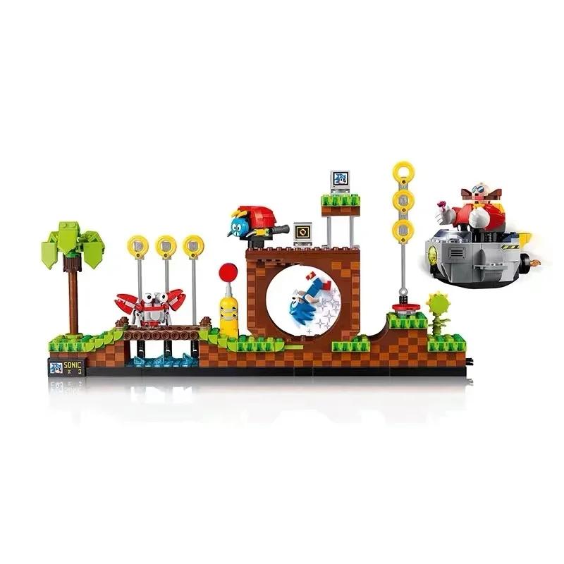 Ideas 21331 1125pcs  The Hedgehogs Pop Game Green Hill Zone Model Building Set Block Bricks Kits Toys for Children Gift